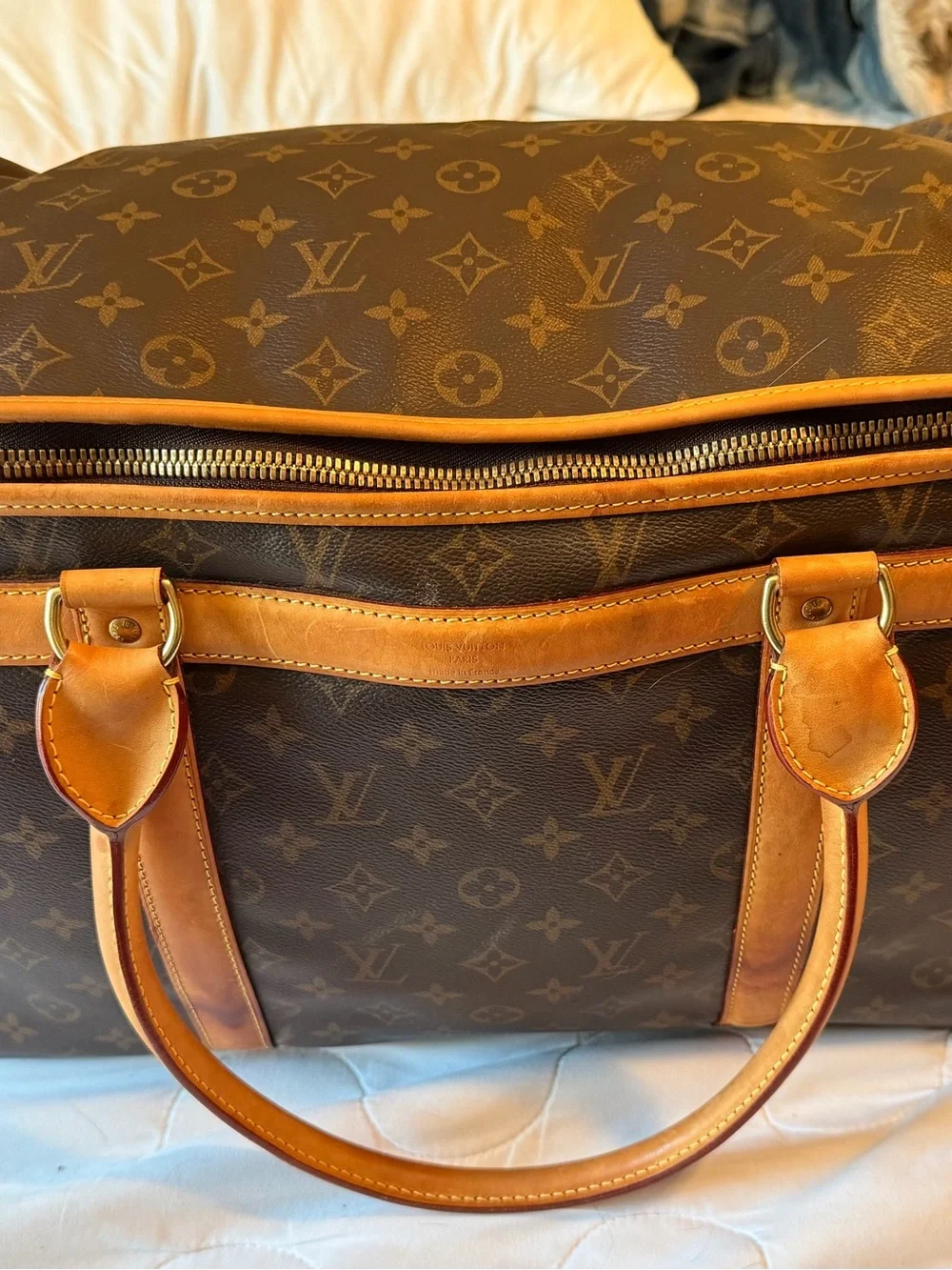 Louis Vuitton Brown Monogram Canvas Pet Carrier with Tan Leather Trim